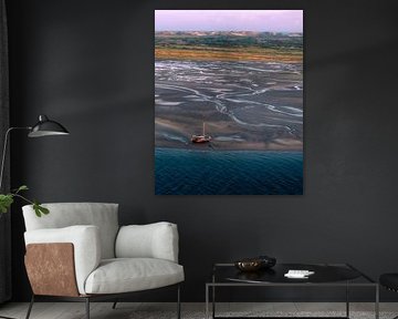 Alone on the mudflats by Ewold Kooistra