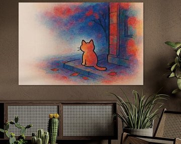 Chat orange dans la lumière du soir sur Art & Soul Creations