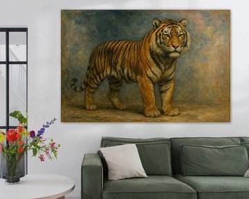Tigre rayé sur tons chauds sur Art & Soul Creations