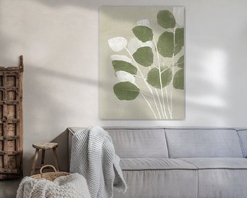 Abstrakte Eukalyptusblätter in sanften Grüntönen