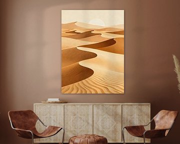 JAPANDI Desert Dunes Landscape - Minimalist Sahara Sand Ripples Abstract Art