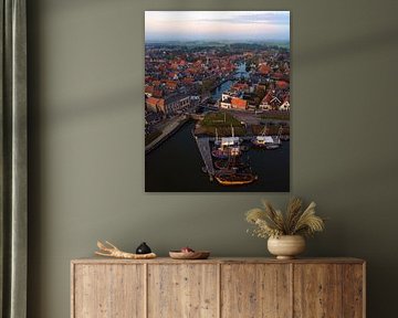 Makkum Harbour by Evening Light by Ewold Kooistra