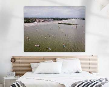 Windsurfers off the coast of Makkum by Ewold Kooistra