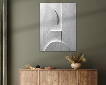 Minimalisme abstrait - Formes organiques en gris clair