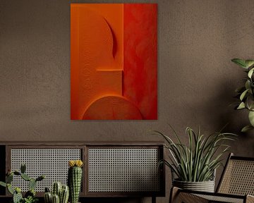 Minimalisme abstrait - Formes organiques en terre cuite profonde