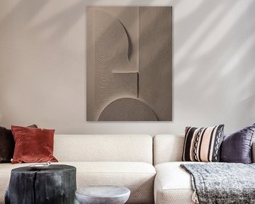 Minimalisme abstrait - Formes organiques en taupe chaud