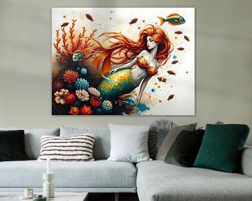 Mermaid in coloursplash