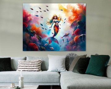 Mermaid in coloursplash