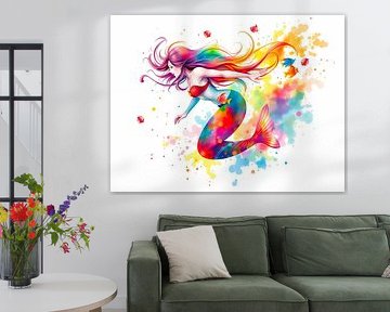 Mermaid in coloursplash