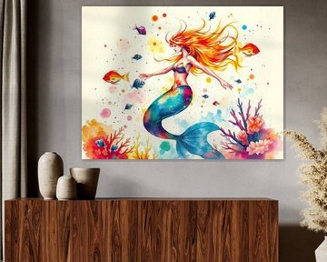 Mermaid in coloursplash