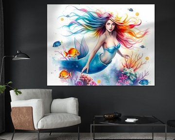 Mermaid in coloursplash