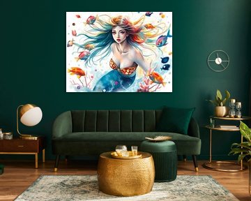 Mermaid in coloursplash