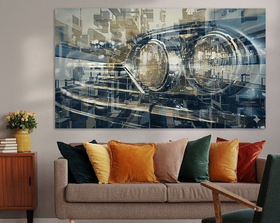 Voorbeeld van het werk in een kamer