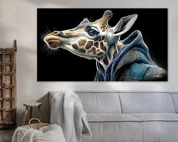 Giraffe Porträt von Gelissen Artworks