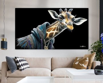 Giraffe Porträt von Gelissen Artworks