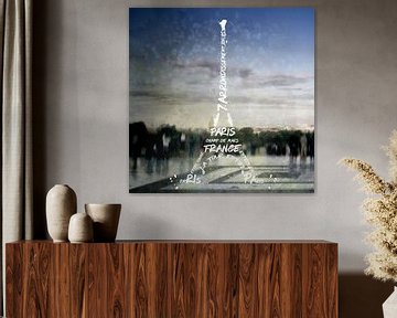Digitale kunst PARIJS Eiffeltoren nr.4 van Melanie Viola