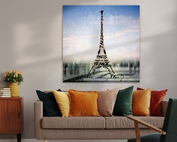 Digital-Art PARIS Eiffel Tower No.3 van Melanie Viola