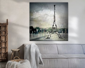 Digitale kunst PARIJS Eiffeltoren nr.2 van Melanie Viola