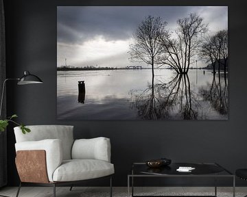 Hochwasser im Rhein bei Doorweth. von Rijk van de Kaa