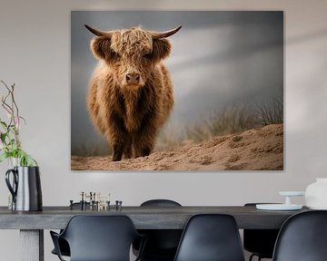 Schottischer Hochländer in freier Natur von Vlindertuin-Art