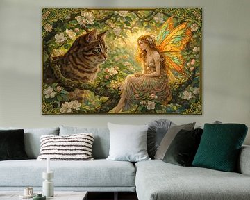 Chat et fée Art nouveau