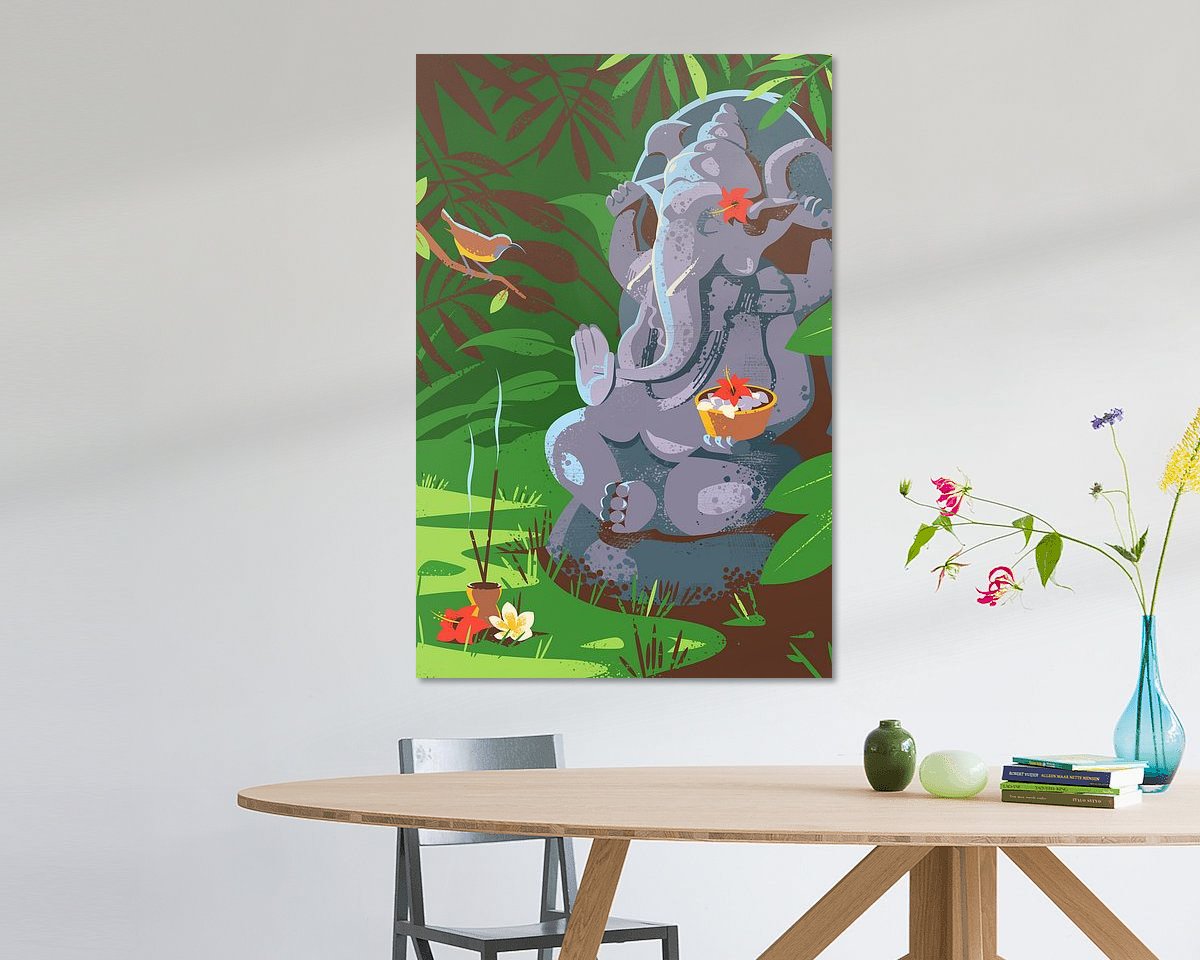 Voorbeeld van het werk in een kamer