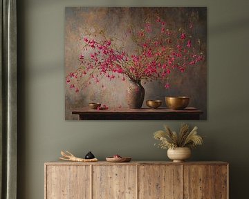 nature morte florale | Pink Cascade sur Peintures accrocheuses