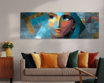 Abstract Woman | Abstract Woman with Geometric Shapes by Art Whims