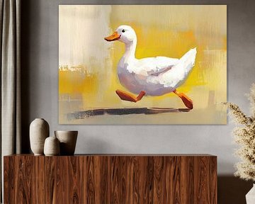 Cheerful Duck in Garden by Eye catching paintings