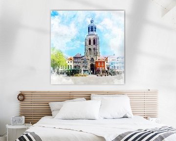 Blick auf die St.-Gertrudis-Kirche in Bergen op Zoom. von Danny de Klerk