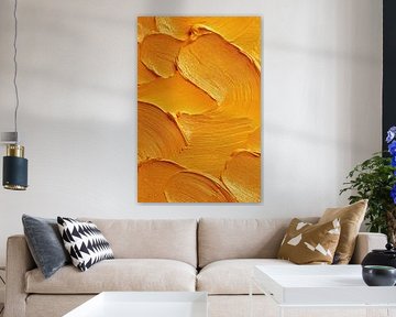 Farbtextur in Orange Energie Ausdrucksstarke Striche von Eva Lee