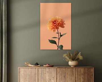 Dahlia in Soft Glow Orange Elegance by Eva Lee