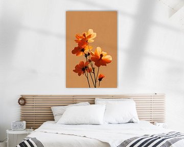 Flowers in Sunlight Warm Golden Orange Moment by Eva Lee