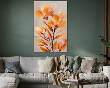 Flowers in Brushstroke Soft Abstract Botanical Image by Eva Lee
