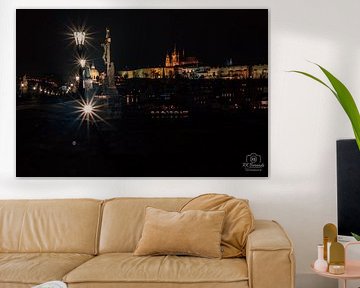 Karlsbrücke Prag am Abend von Rolf Berends