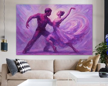 Dancing couple with floating skirt by Art & Soul Creations