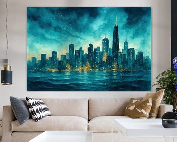 City of Light in nocturnal shades by Art & Soul Creations