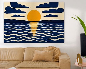 Stylish sun with waves by Imperial Art House