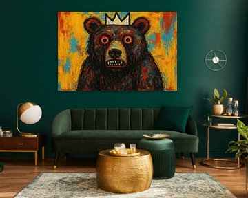 Expressiver Bär mit Krone von Imperial Art House