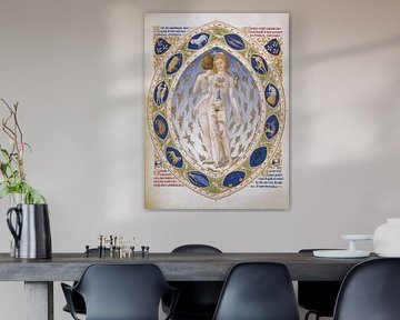 Cosmic Man and the Zodiac (Très Riches Heures) Limbourg Brothers