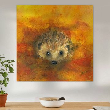 Egels in de herfst vierkant