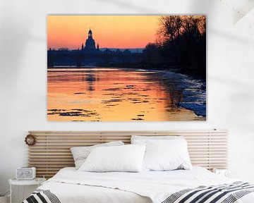 Frauenkirche Dresden, malerischer Winterabend