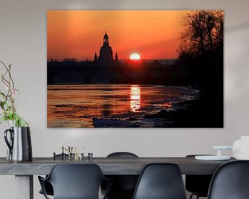 Frauenkirche Dresden, malerischer Winterabend