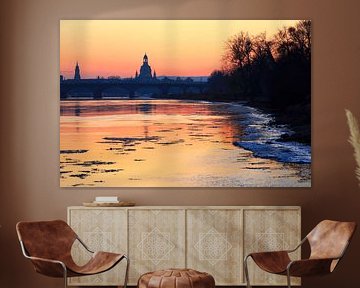 Frauenkirche Dresden, malerischer Winterabend