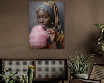 La fille à la barbe à papa