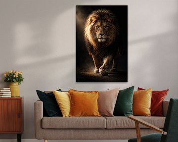 Le souverain silencieux – le lion dans la lumière de l'ombre