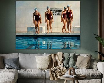 Schwimmer am Beckenrand von Jan Keteleer