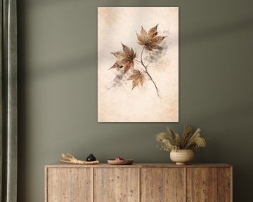 Autumn Maple Leaves Minimalist by irgian firmansyah