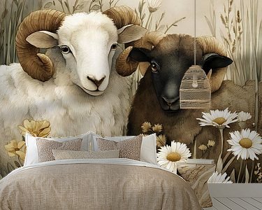 Voorbeeld van het werk in een kamer