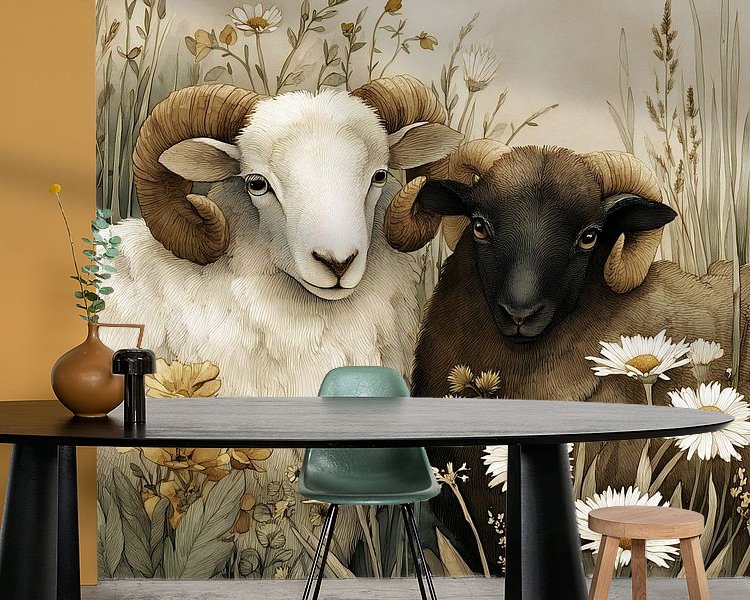 Voorbeeld van het werk in een kamer